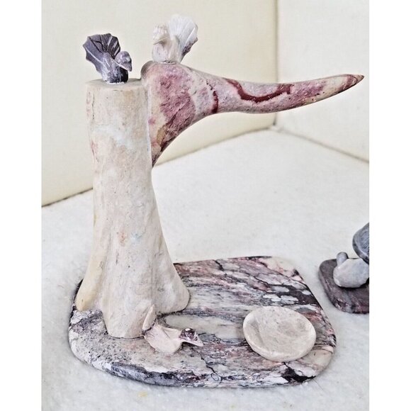 Stone sculpture‎ tree birdhouse marble 6x3 bird watcher outdoorsy ornithology - Picture 5 of 11